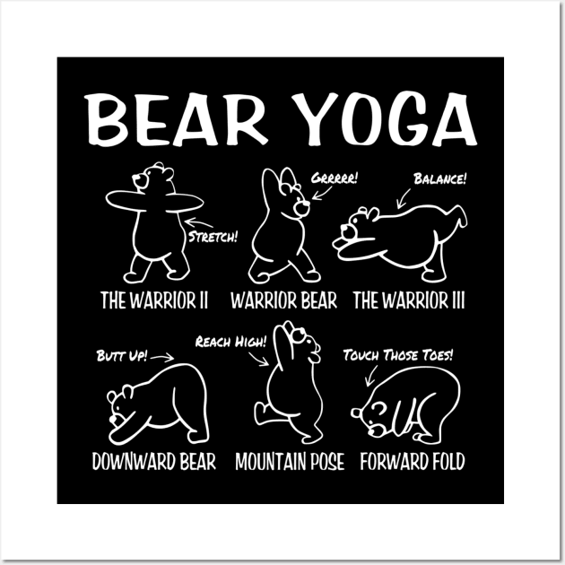 Bear Yoga Wall Art by Husky Bear Designs